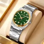 Skmei 9382 Watch For Men - Silver Gold Green - Image 3