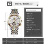 Skmei M029 Automatic Watch For Men - Silver Gold - Image 4