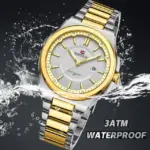 Naviforce 9212 Watch For Men-Silver Gold - Image 3