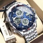 Poedagor E108 Watch For Men-Silver Blue