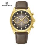 Naviforce 8082 Watch  For Men - Gold Gray