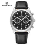 Naviforce 8082 Watch  For Men - Silver Black