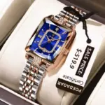 Poedagar785 Orginal Watch For Woman - Golden Silver and Blue