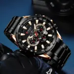 Curren 8363 Original Watch for Men –Rose Gold Black
