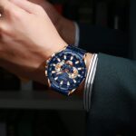 Curren 8363 Original Watch for Men –Rose Gold Blue - Image 3