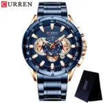 Curren 8363 Original Watch for Men –Rose Gold Blue - Image 2