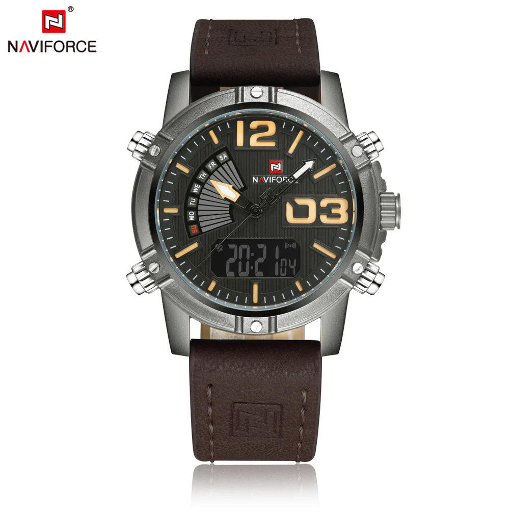 naviforce-9095-watch-1.webp Naviforce 9095 Watch For Men – Coffee - Image 1