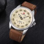Naviforce 9124 Watch For Men - Silver Brown