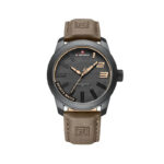 Naviforce 9202L Men's Leather Watch - Brown and Black