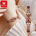 Olevs 5501 Ceramics Watch For Woman-Rose - Image 2