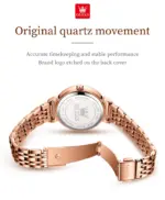 Olevs 9997 Watch For Woman-Rose Gold and Blue - Image 2