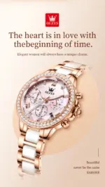 Olevs 9999 Women’s Watch - Rose Gold Pink - Image 2