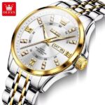 Olevs 3620 Watch For Couple – Golden Silver and White - Image 3