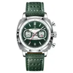 Poedagar 838  Leather Strap Watch for Men - Green