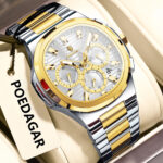 POEDAGAR 834 Watch For Men - Golden Silver