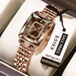 Poedagar785 Orginal Watch For Woman-Rose Gold And Gray