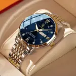 Poedagar 836 Watch-Gold Blue For Men