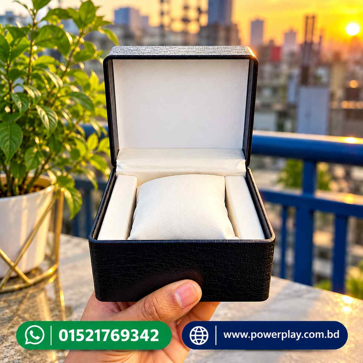 power_play_watch_box_under_100kb.jpg Black Leather Gift Box - White - Image 1