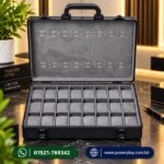 Aluminum 24 Slots Watch Organizer Box - Dark Grey