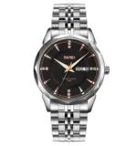 Skmei 9268  Chain Belt Watch For Men-Silver Black